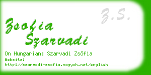 zsofia szarvadi business card